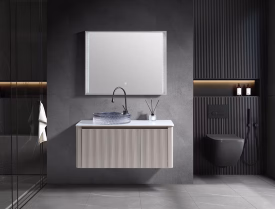 중국 스타일의 고급 바닥 나무 욕실 캐비닛 대리석 더블 싱크 세면대 캐비닛